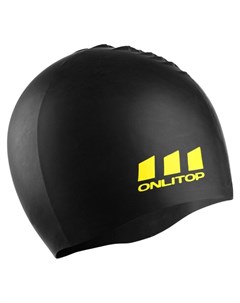 Шапочка для плавания силиконовая цвет черный Onlitop