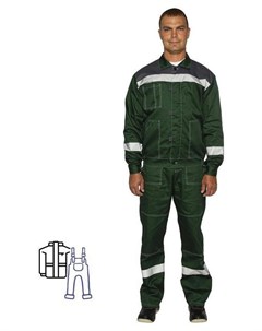 Костюм рабочий летний мужской л20 КПК зеленый серый с СОП Nnb