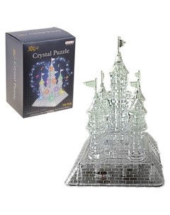 Пазл 3D кристаллический Сказочный замок 105 деталей световые и звуковые эффекты работает от батареек Nnb