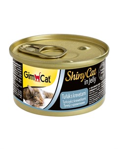 Влажный корм для кошек Shiny Cat с Тунцом и Креветками 0 07 кг Gimborn