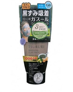 Крем скраб с вулканической глиной каолином и коричневым сахаром для лица 150 г Глубокое очищение Tsururi