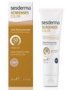 Солнцезащитное тональное средство Color Fluid Sunscreen SPF 50 Light светлый тон 50 мл Screenses Sesderma