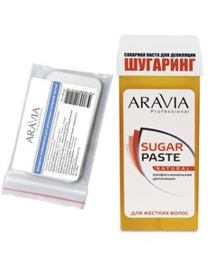 Набор Бандаж полимерный 45х70 мм 30 шт Паста сахарная для депиляции в картридже Натуральная мягкой к Aravia professional