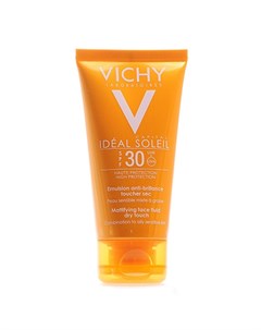 Солнцезащитная матирующая эмульсия Dry Touch для жирной кожи лица SPF 30 50 мл Ideal Soleil Vichy