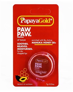 Увлажняющий бальзам для кожи губ с медом Манука 7 г Papaya gold
