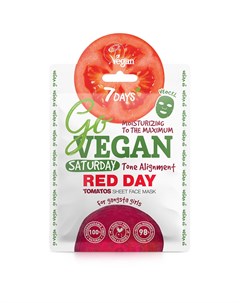 Тканевая tomato маска для лица Saturday Red Day 25 г Go Vegan 7 days