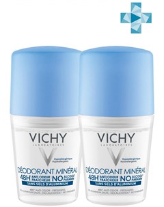 Комплект Минеральный дезодорант без солей алюминия 48 часов свежести 2х50 мл Deodorant Vichy