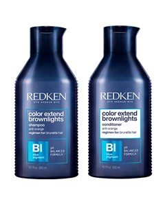 Набор Color Extend Brownlights для брюнеток Шампунь 300 мл Кондиционер 300 мл Уход за волосами Redken