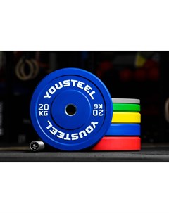 Диски для штанги каучуковые синий 20 кг Yousteel