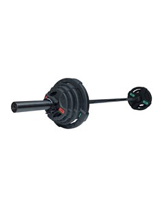 Штанга олимпийская OriginalFitTools 58 кг диски с двумя хватами черный гриф Original fittools