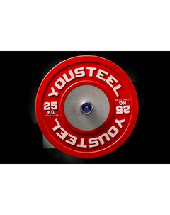 Профессиональные соревновательные каучуковые диски 25 кг красный Yousteel