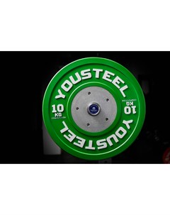 Профессиональные соревновательные каучуковые диски 10 кг зеленый Yousteel