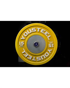 Профессиональные соревновательные каучуковые диски 15 кг желтый Yousteel