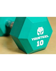Гантель PU 10 кг зеленая Yousteel