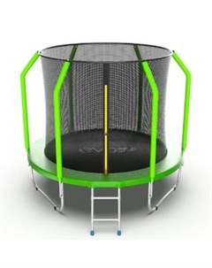 Батут с внутренней сеткой и лестницей Cosmo 8ft Green Evo jump