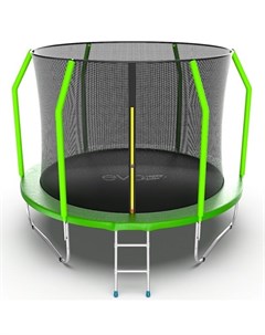 Батут с внутренней сеткой и лестницей Cosmo 10ft Green Evo jump