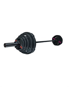 Штанга олимпийская OriginalFitTools 88 кг диски с двумя хватами черный гриф Original fittools