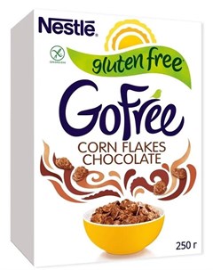 Готовый шоколадный завтрак GO FREE Corn Flakes в пакете 250гр Nestle