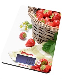 Весы кухонные Sakura SA 6075K Клубника электронные до 8кг Bit