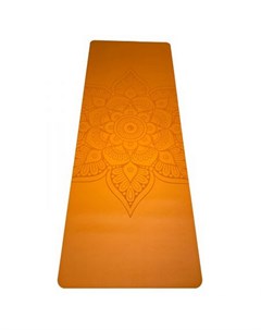 Коврик для йоги 185x68x0 4 см Yoga PU Mat полиуретан c гравировкой PUMAT 146 оранжевый Inex