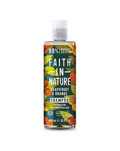 Шампунь для волос укрепляющий с маслами грейпфрута и апельсина для нормальных и жирных волос 400 мл Faith in nature