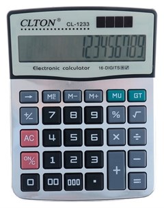 Калькулятор настольный Cl 1233 16 разрядный двойное питание Clton