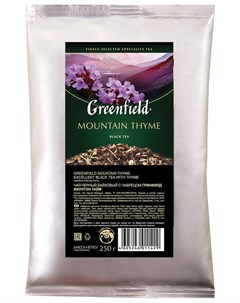 Чай Гринфилд Mountain Thyme черный с чабрецом листовой 250 г пакет 1142 15 Greenfield