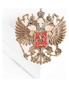 Брошь Герб российской федерации цвет красный в золоте Nnb