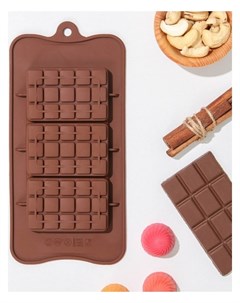 Форма для шоколада Мини десерт 3 ячейки 22 11 1 см цвет шоколадный Доляна