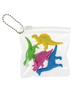 Набор ластиков фигурных 4 штуки Динозавры в пакете на зап молнии Calligrata
