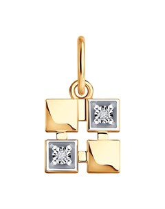 Подвеска из комбинированного золота с бриллиантами Sokolov diamonds