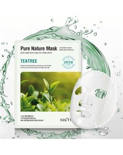 Secriss Pure Nature Mask Pack Teatree Маска для лица тканевая с зеленым чаем 25мл Anskin
