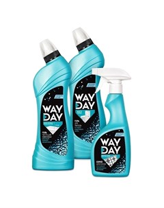 Набор для уборки Way Day Эффект чистоты Средство универсальное 700 мл Гель для унитаза 700 мл Спрей  Wayday