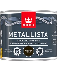 Краска по ржавчине Metallista молотковый черный 0 4 л Tikkurila