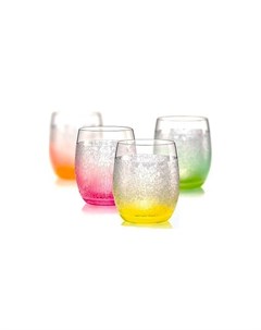 Набор стаканов для виски Сlub neon из 4 фужеров 300 мл Crystal bohemia