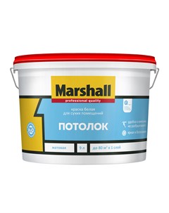 Краска водоэмульсионная матовая для потолков 9л Marshall