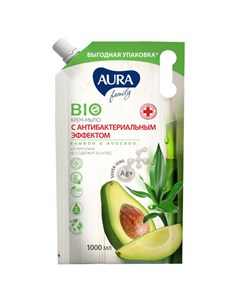 Мыло крем с антибактериальным эффектом Бамбук и авокадо 1 л Aura