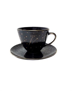 Чашка с блюдцем Zodiak black 0 45 л Porcelana bogucice