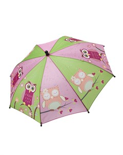 Зонт детский механический розовый зеленый с совятами ВВ4430 Bondibon