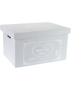 Ящик деревянный Heart L 42х31х24 см серый Zihan
