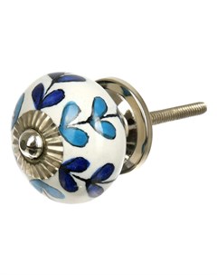 Ручка керамическая люпин голубой Blumen haus
