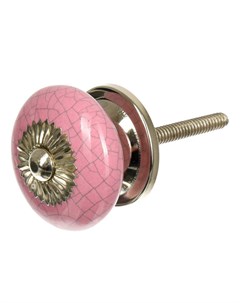 Ручка керамическая драже розовый Blumen haus