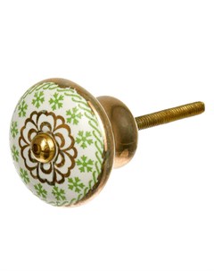 Ручка металлическая зеленый чай зеленый золотой Blumen haus