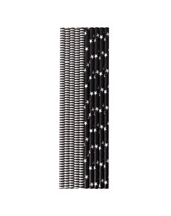 Трубочки Black White бумажные 20 см 25 шт Duni