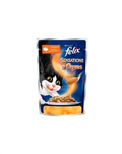 Влажный корм для взрослых кошек Sensations с индейкой в соусе со вкусом бекона 85г Felix