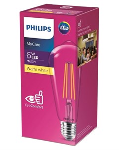 Лампа светодиодная LED Classic 6 60w St64 E27 тепл филам колба Philips