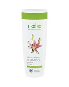 Шампунь для восстановления и блеска волос с био лилией и морингой 250 мл Neobio