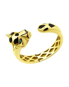 Кольцо из желтого золота с изумрудами и эмалью Sokolov diamonds