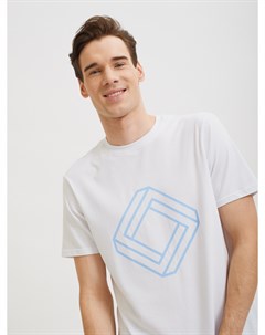 Белая футболка Sevenext с лаконичным принтом Profmax