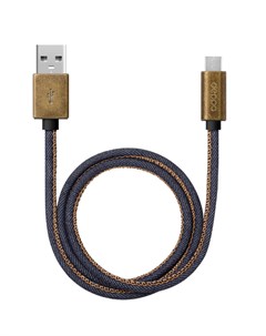 Кабель USB MicroUSB 1 2m синий 72276 медь джинса Deppa